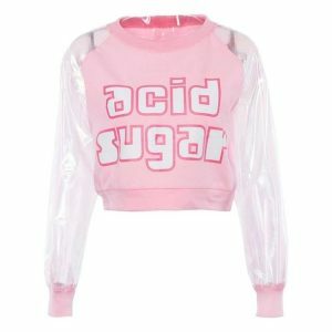 Acid Sugar Top: Y2K Fashion Oversized Sweater for Coquette & Grunge Aesthetic