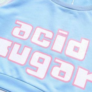 Acid Sugar Top: Y2K Fashion Oversized Sweater for Coquette & Grunge Aesthetic