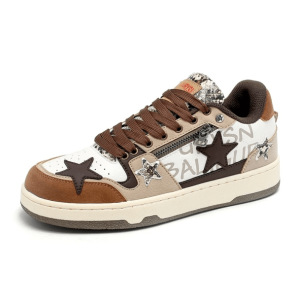 Brown Star Aesthetic Sneakers for Y2K Fashion & Grunge Style Lovers