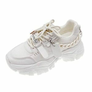 Chunky Chain Sneakers for Y2K Fashion, Grunge Style & Coquette Aesthetic