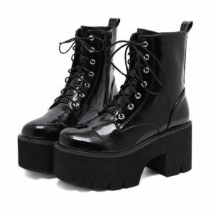 Chunky Platform Boots for Y2K Fashion, Grunge Style & Coquette Aesthetic