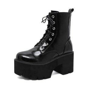 Chunky Platform Boots for Y2K Fashion, Grunge Style & Coquette Aesthetic