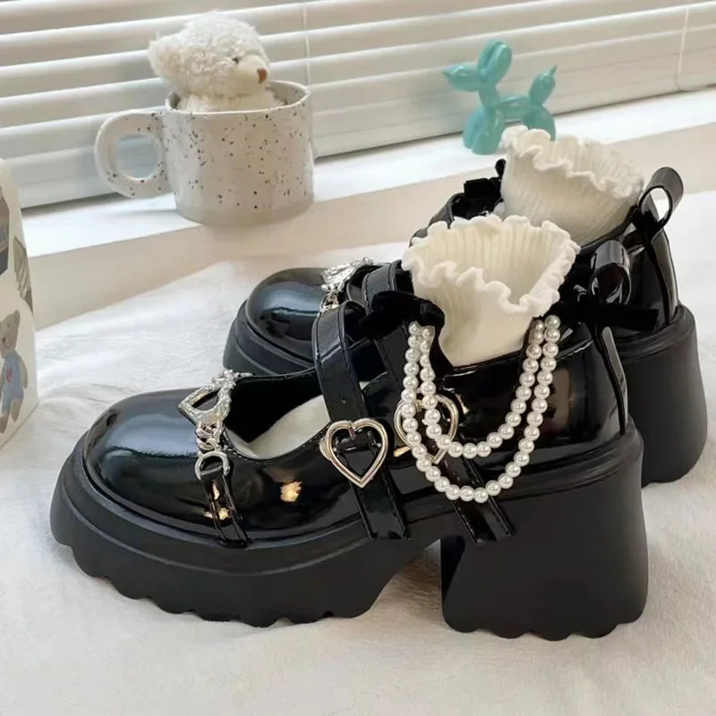 Chunky Platform Mary Jane Shoes - Y2K Fashion, Grunge & Coquette Style