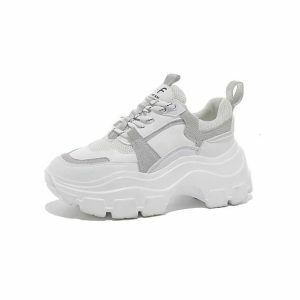 Chunky Thick Sole Sneakers for Y2K Fashion, Grunge Style & Coquette Aesthetic