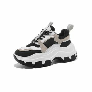 Chunky Thick Sole Sneakers for Y2K Fashion, Grunge Style & Coquette Aesthetic