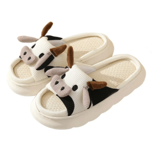 Coquette Aesthetic Cow Slippers for Y2K Fashion & Grunge Style Lovers