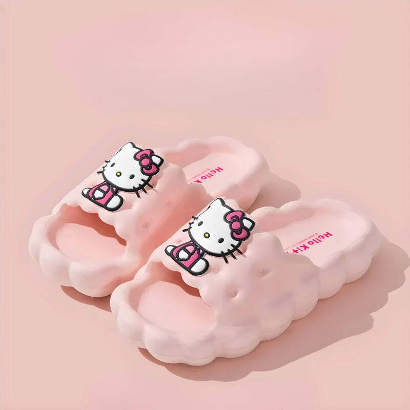 Coquette Aesthetic Hello Kitty Cloud Slippers for Y2K Fashion Lovers