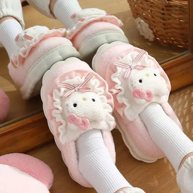 Coquette Aesthetic Hello Kitty Slippers for Y2K Fashion Lovers