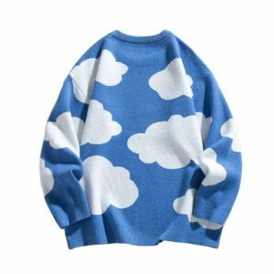 Coquette Aesthetic Oversized Blue Sky Sweater - Y2K Fashion Essential