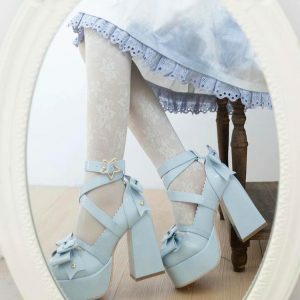 Coquette Bow Star Buckled Platform Heels - Y2K Fashion & Grunge Style