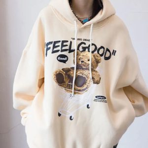 Coquette Teddy Bear Hoodie | Y2K Fashion & Grunge Aesthetic Style