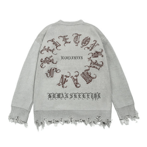 Cozy Bat Wings Knit Sweater - Y2K Fashion, Grunge Aesthetic, Cute Style