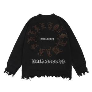 Cozy Bat Wings Knit Sweater - Y2K Fashion, Grunge Aesthetic, Cute Style