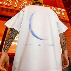 Crescent Moon Tee - Y2K Fashion Oversized Graphic Tee for Coquette Aesthetic