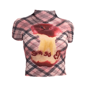 Crispy Apple Y2K Crop Top - Cute Coquette Aesthetic for Grunge Style