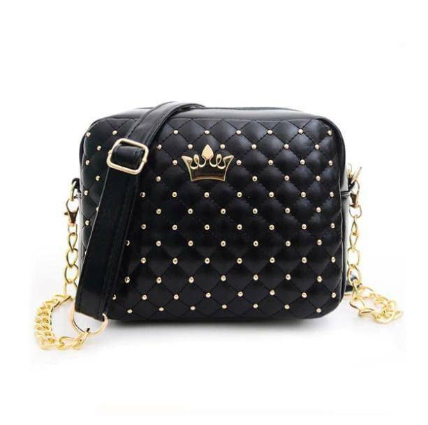 Crown Quilted Handbag - Y2K Fashion, Coquette Aesthetic, Grunge Style