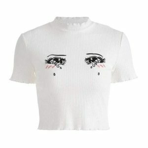 Crying Anime Girl Tee - Y2K Fashion Oversized Graphic Tee for Emo Aesthetic