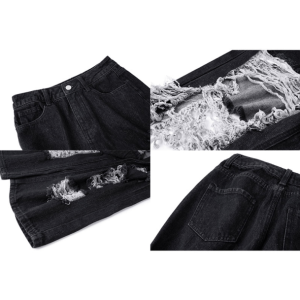 Distressed Black Jeans for Y2K Fashion, Grunge Style & Coquette Aesthetic