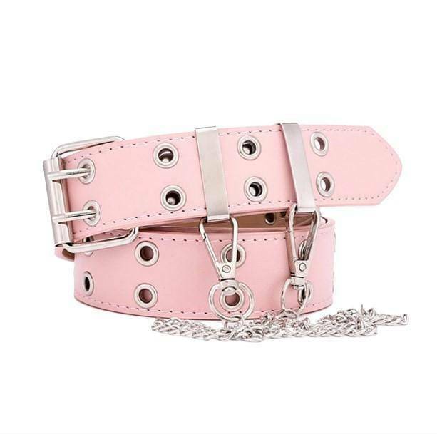 Edgy Double Hole Chain Belt for Y2K Fashion, Grunge Style & Coquette Aesthetic