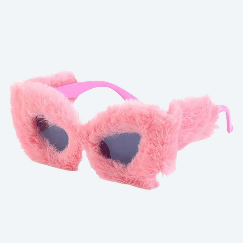 Fluffy Cat Eye Sunglasses - Y2K Fashion, Coquette Aesthetic, Cute Accessories