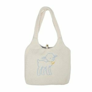 Fluffy Sheep Bag: Y2K Fashion, Coquette Aesthetic, Cute & Cozy Style