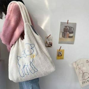 Fluffy Sheep Bag: Y2K Fashion, Coquette Aesthetic, Cute & Cozy Style