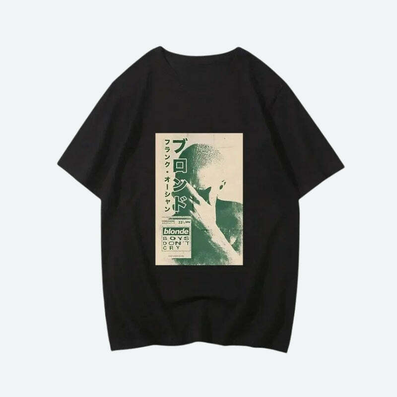 Frank Ocean Tee - Y2K Fashion Oversized Graphic Tee for Emo & Grunge Aesthetic