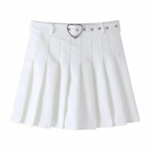 Heart Buckle Mini Skirt - Y2K Fashion, Coquette Aesthetic, Grunge Style