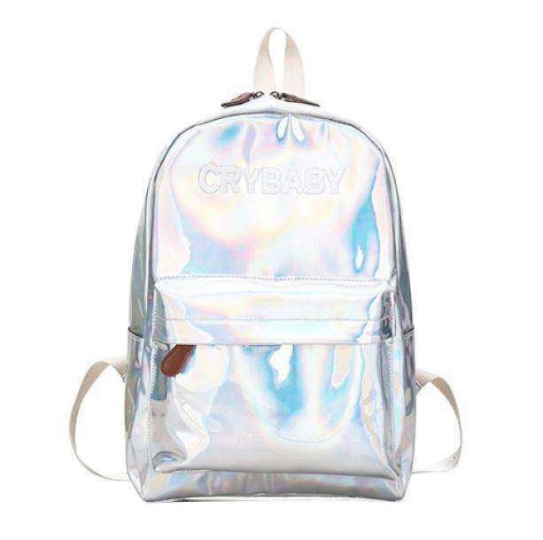 Holographic Crybaby Backpack | Y2K Fashion, Emo Aesthetic, Cute Style