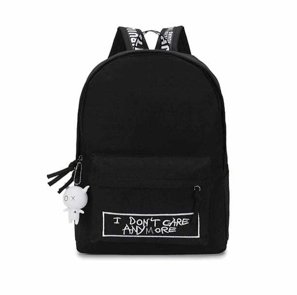 I Don't Care Anymore Y2K Fashion Backpack - Emo, Grunge & Coquette Style