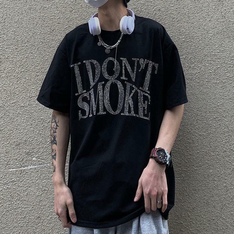 I Don't Smoke Tee - Y2K Fashion Oversized Graphic Tee for Emo & Grunge Style