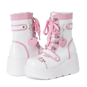 Kawaii Y2K Platform Boots for Grunge, Coquette, and Emo Aesthetic Styles