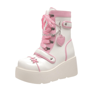 Kawaii Y2K Platform Boots for Grunge, Coquette, and Emo Aesthetic Styles