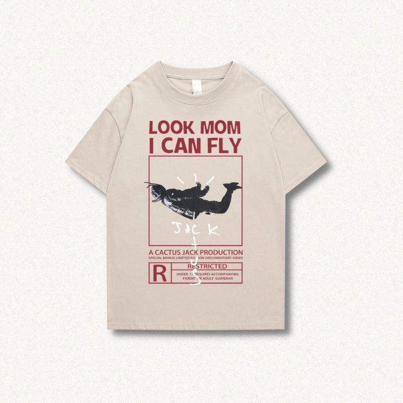 Look Mom I Can Fly Tee - Y2K Fashion Oversized Graphic Tee for Emo & Grunge Aesthetic