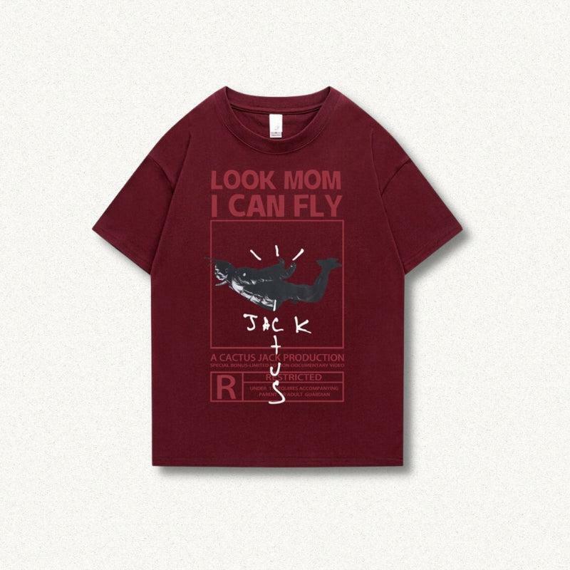 Look Mom I Can Fly Tee - Y2K Fashion Oversized Graphic Tee for Emo & Grunge Aesthetic