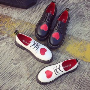 Love Heart Oxford Shoes - Y2K Fashion, Coquette Aesthetic, Cute Style