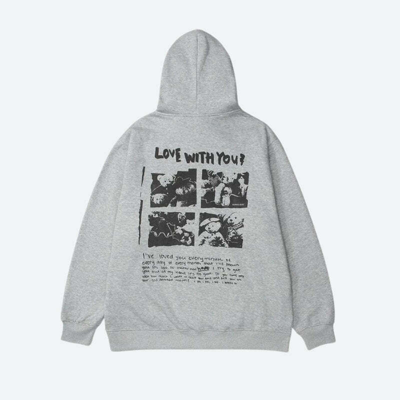 Love With You Y2K Hoodie - Coquette Aesthetic & Grunge Style