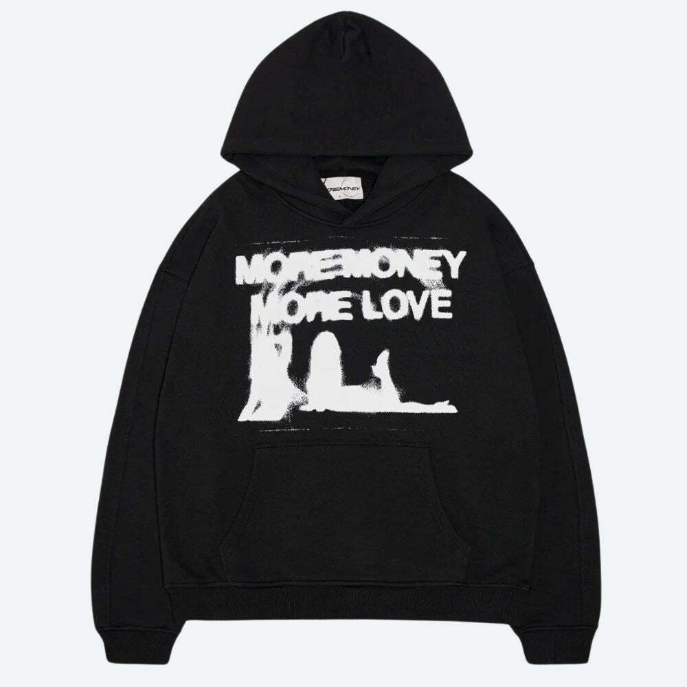 More Money More Love Y2K Hoodie - Cute Oversized Sweater for Coquette Style