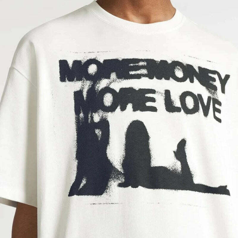 More Money More Love Y2K Tee - Cute Oversized Graphic Shirt for Aesthetic