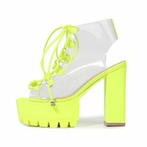 Neon Green Y2K Fashion High Heels for Grunge and Coquette Aesthetic