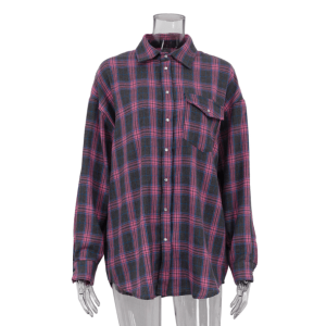 Oversized Pink Plaid Shirt - Y2K Fashion, Grunge Aesthetic, Coquette Style