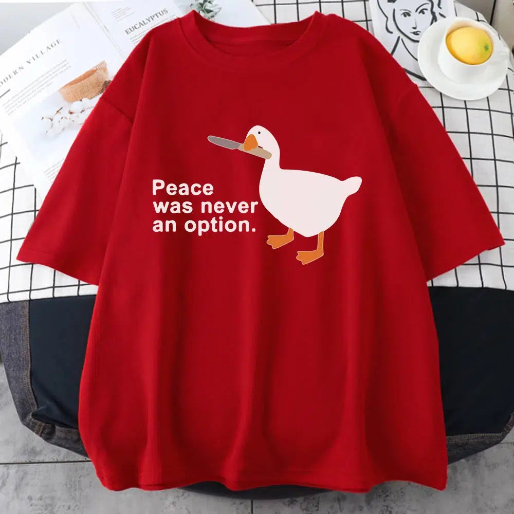 Peace Was Never An Option Tee - Y2K Fashion, Grunge Aesthetic, Emo Style