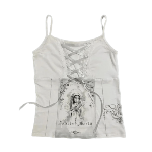 Santa Maria Y2K Crop Top - Coquette Aesthetic with Grunge Style Vibes