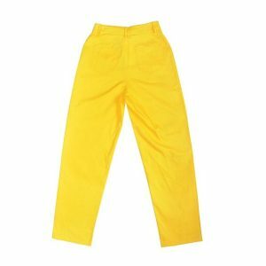 Sunny Yellow Y2K Pants - Cute Coquette Aesthetic for Grunge Style