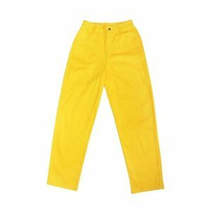 Sunny Yellow Y2K Pants - Cute Coquette Aesthetic for Grunge Style