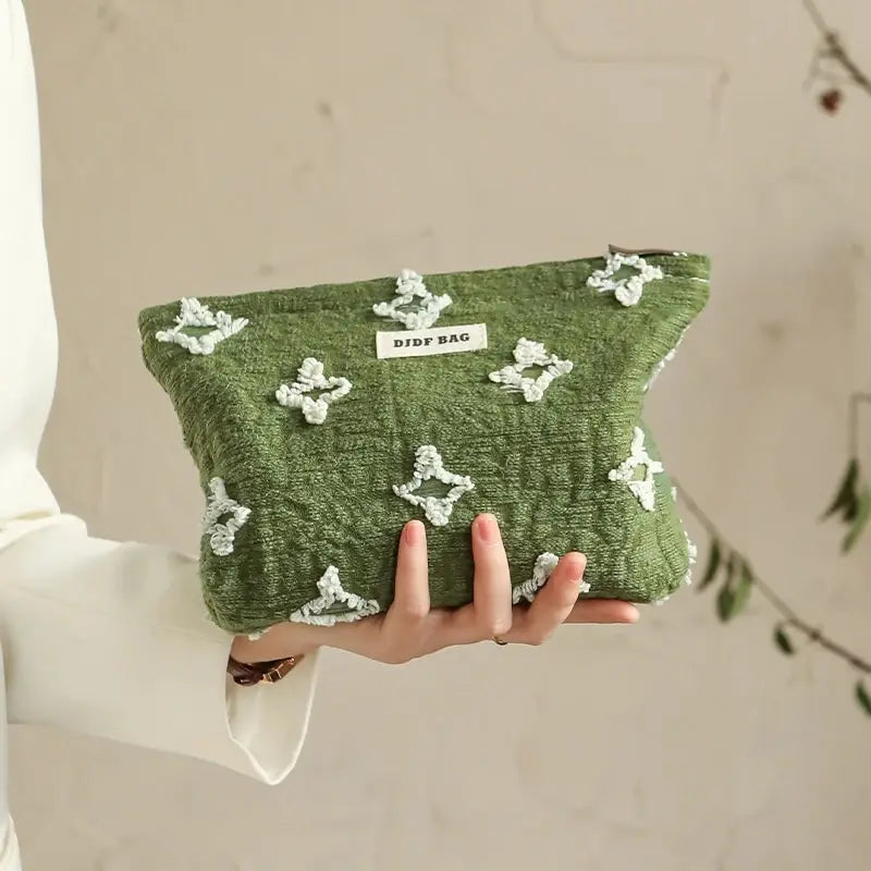 Tasseled Star Embroidered Makeup Bag - Y2K Fashion & Coquette Aesthetic