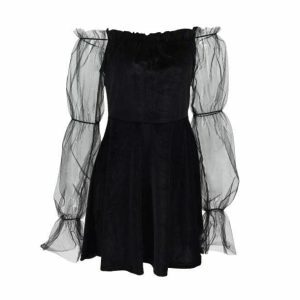 Transparent Sleeve Grunge Dress - Y2K Fashion & Coquette Aesthetic