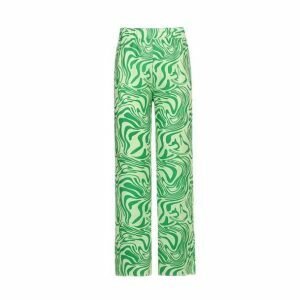 Trendy Green Y2K Pants for Grunge, Coquette, and Emo Aesthetics