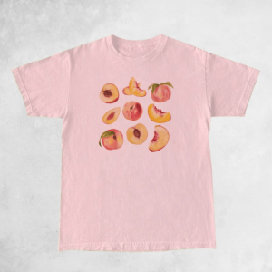 Vintage Peaches Y2K T-Shirt - Cute Graphic Tee for Coquette & Grunge Styles