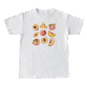 Vintage Peaches Y2K T-Shirt - Cute Graphic Tee for Coquette & Grunge Styles